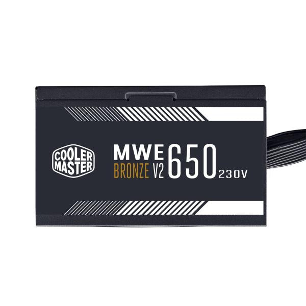 Coolermaster mpe-6501-acabw-beu mwe 650 bronze v2, atx, 650 watt, dc-naar-dc + llc, 88%, 120 mm, zwart