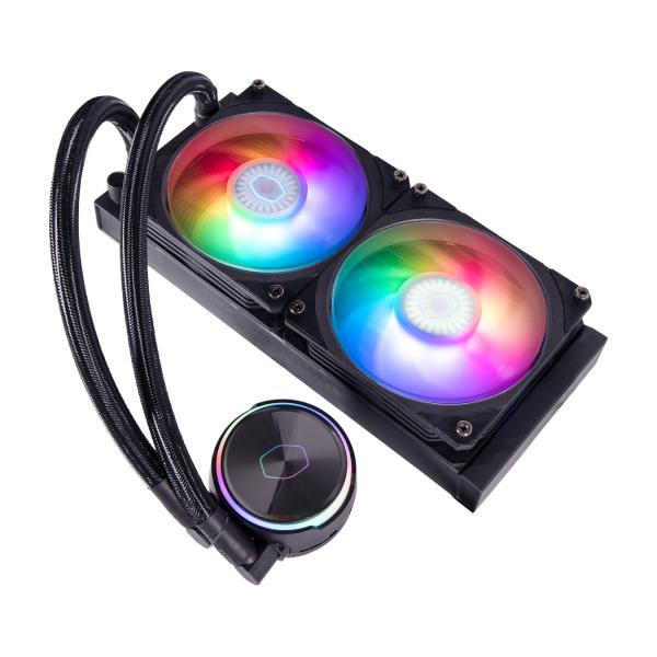 Coolermaster mly-d24m-a23pz-r1 pl240 flux, 240mm radiator, 120mm x2, 0-2300 rpm ± 10%, rgb led