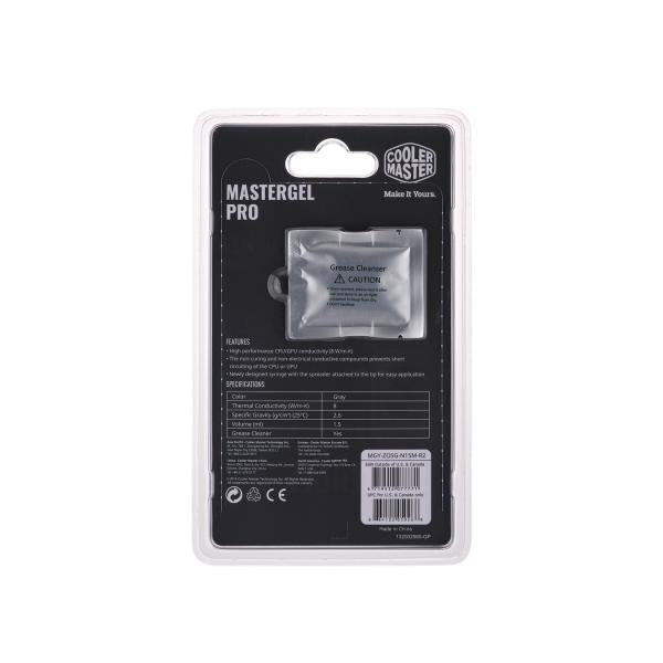 Cooler master mgy-zosg-n15m-r2 mastergel pro v2, 1,5 ml, 8 w mk, grijs