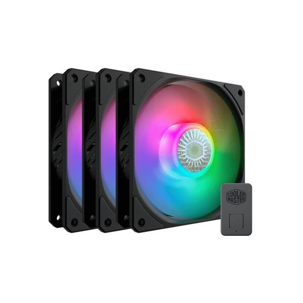 Coolermaster mfx-b2dn-183pa-r1 sikkelstroom 120 argb 3 in 1, 3x 120mm, 650-1800 tpm, 8 - 27 dba