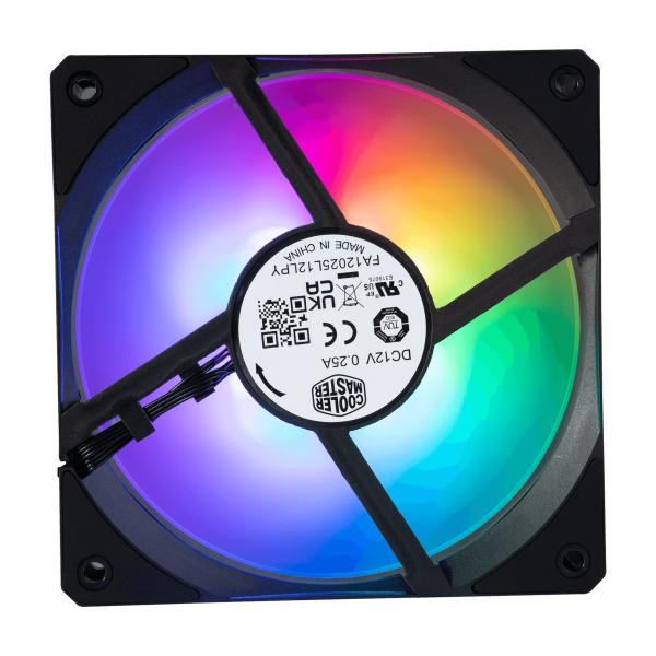 Coolermaster mfz-m2dn-24np2-r1 mobius 120p argb, 120 mm, 2400 tpm, 30 dB, 75,2 cfm, zwart