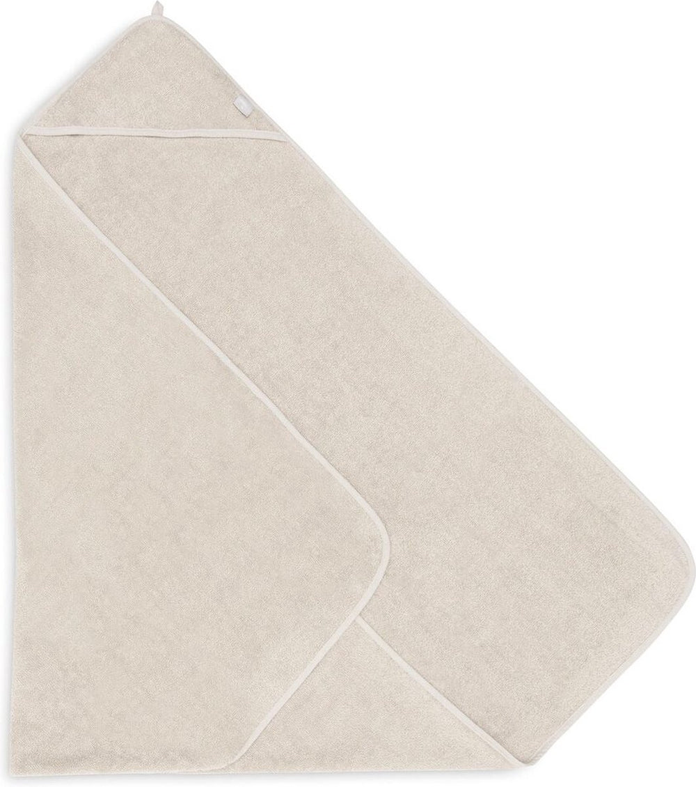 Jollein - badcape badstof 100x100cm - baby handdoek met badcape, omslagdoek, badponcho - nougat