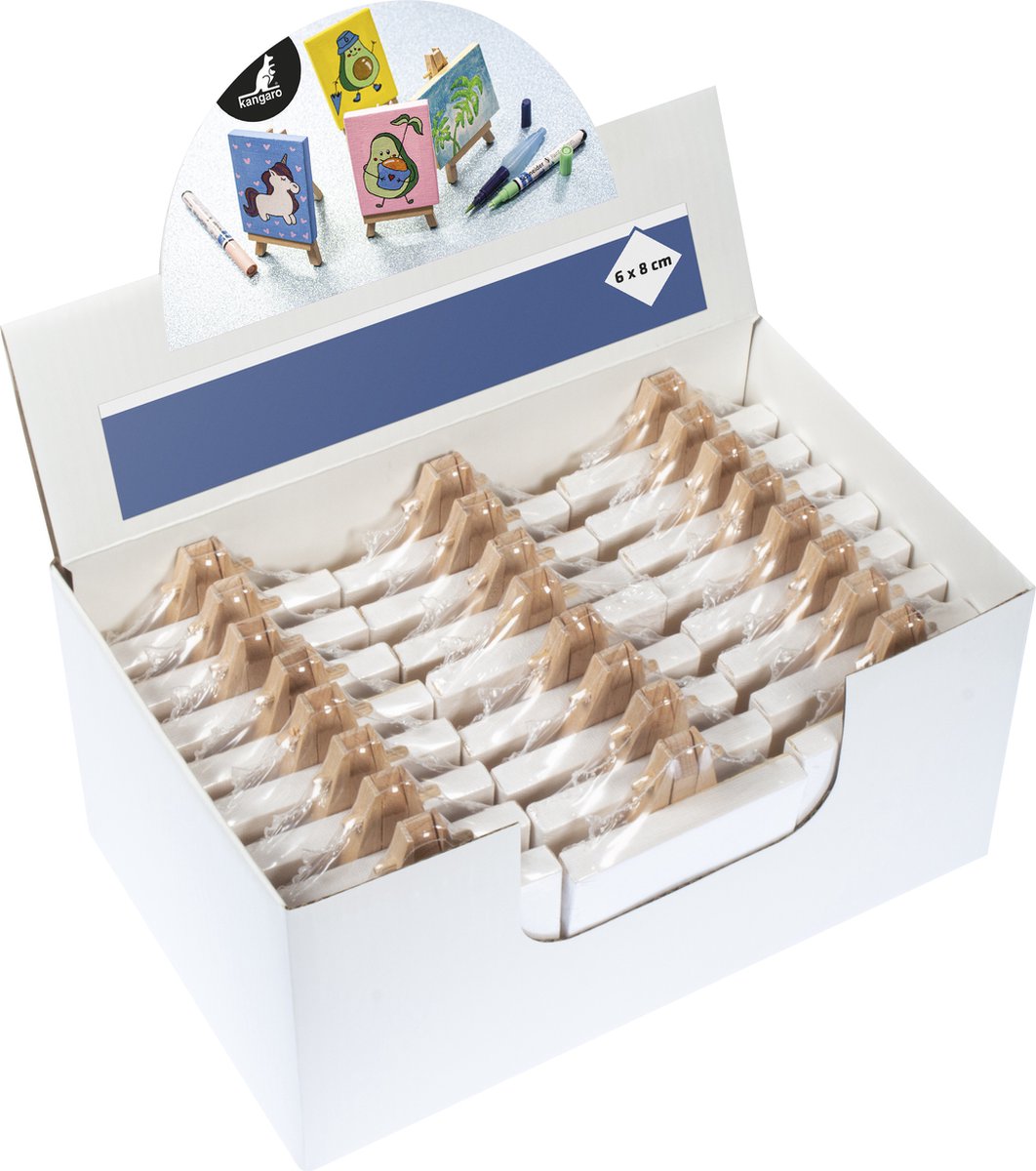 Kangaro mini ezel - met doek 6x8cm - 24 stuks in display - k-830020