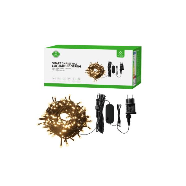 Woox r5168 slanke kerstverlichting wifi 20 meter, 200leds, 230 lumen, warm-wit met dim en geluid