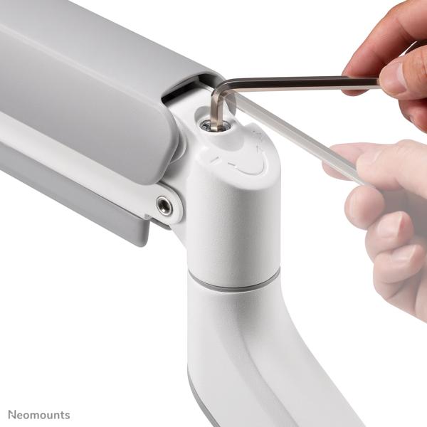 Neomounts ds70-450wh1 draaibare bureausteun, 17 - 42 inch, topfix klemring