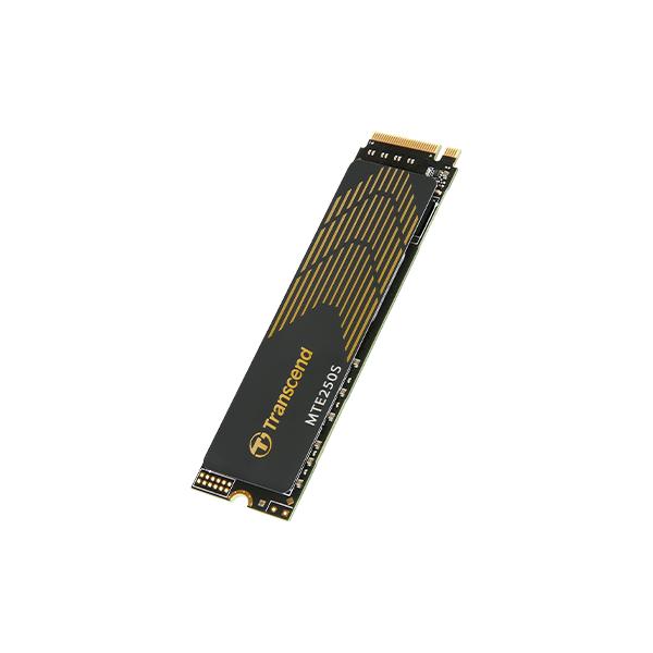 Transcend ts1tmte250s mte 250s, 1 TB, M.2 2280, PCIe Gen4x4, NVME, 3D TLC met DRAM, koellichaam