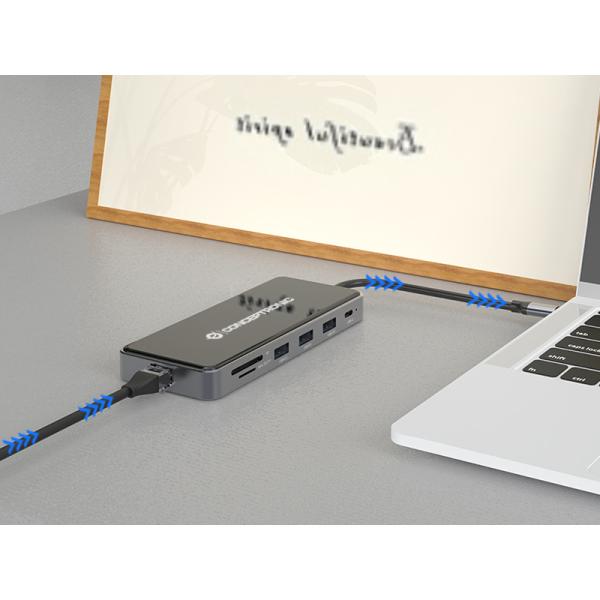 Conceptronic donn15g 12-in-1 dockingstation, usb 3.2 gen 1, type-c, 100 watt, hdmi, vga, (micro)sd