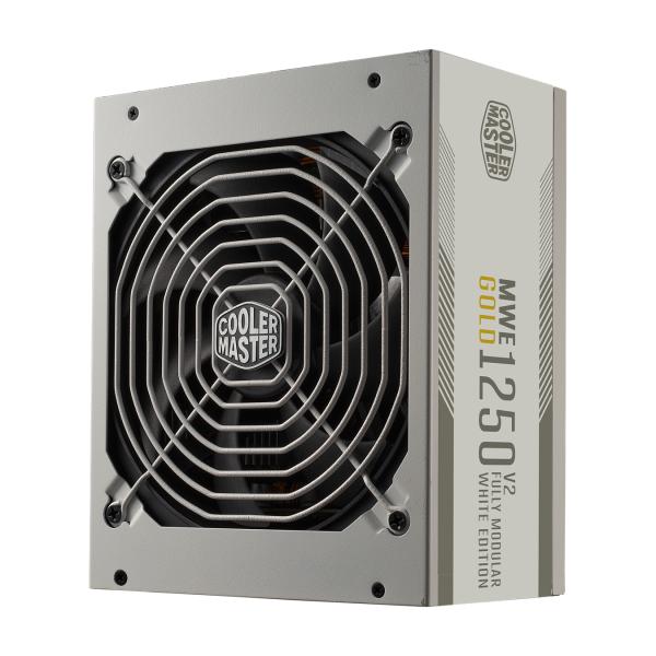 Coolermaster mpe-c501-afcag-3geu mwe gold 1250 v2 wit, atx3.0, 1250w, 90%, 140mm, 3x pcie 6+2