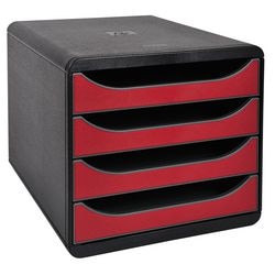 Ladekastje exacompta big box zwart, rood kunststof