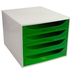Ladekast exacompta ecobox lichtgrijs, groen kunststof
