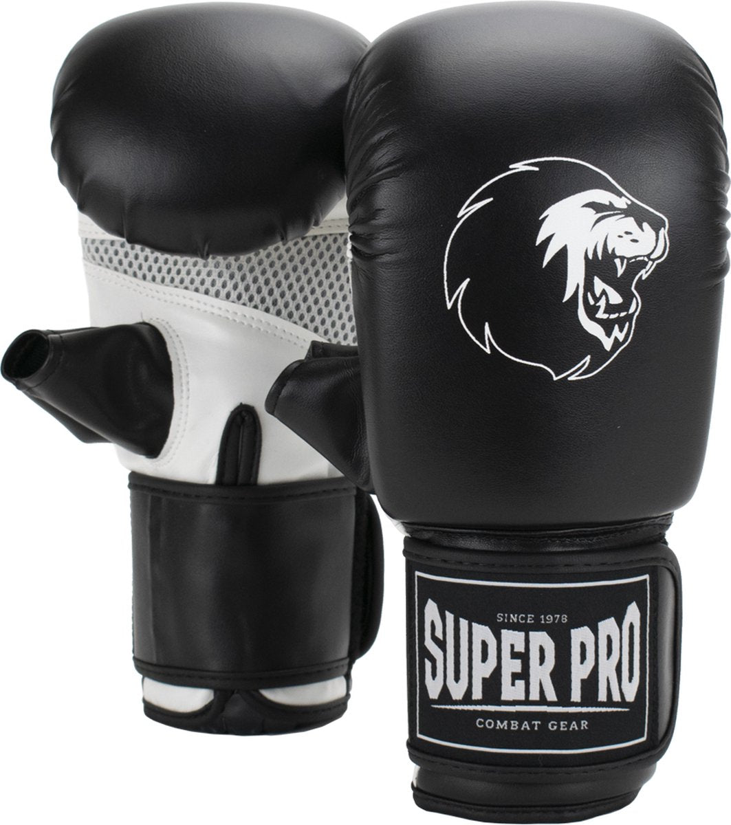 Super pro combat gear victor bokszakhandschoenen zwart wit extra small