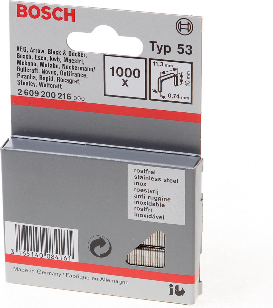 Bosch - niet met fijne draad type 53 11,4 x 0,74 x 10 mm