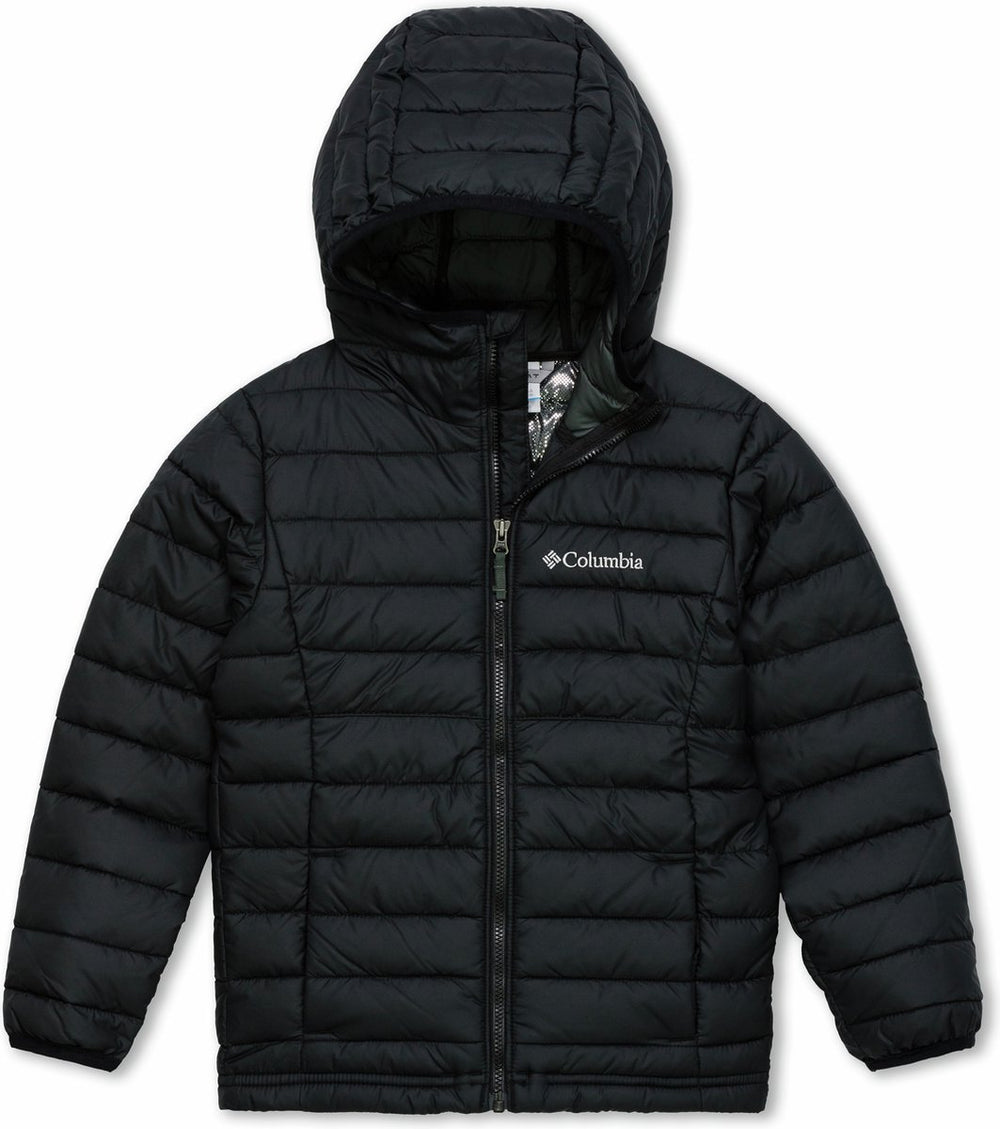 Columbia powder lite™ boys hooded jacket - jongens jas - gewatteerde puffer jas met capuchon - maat xl - zwart