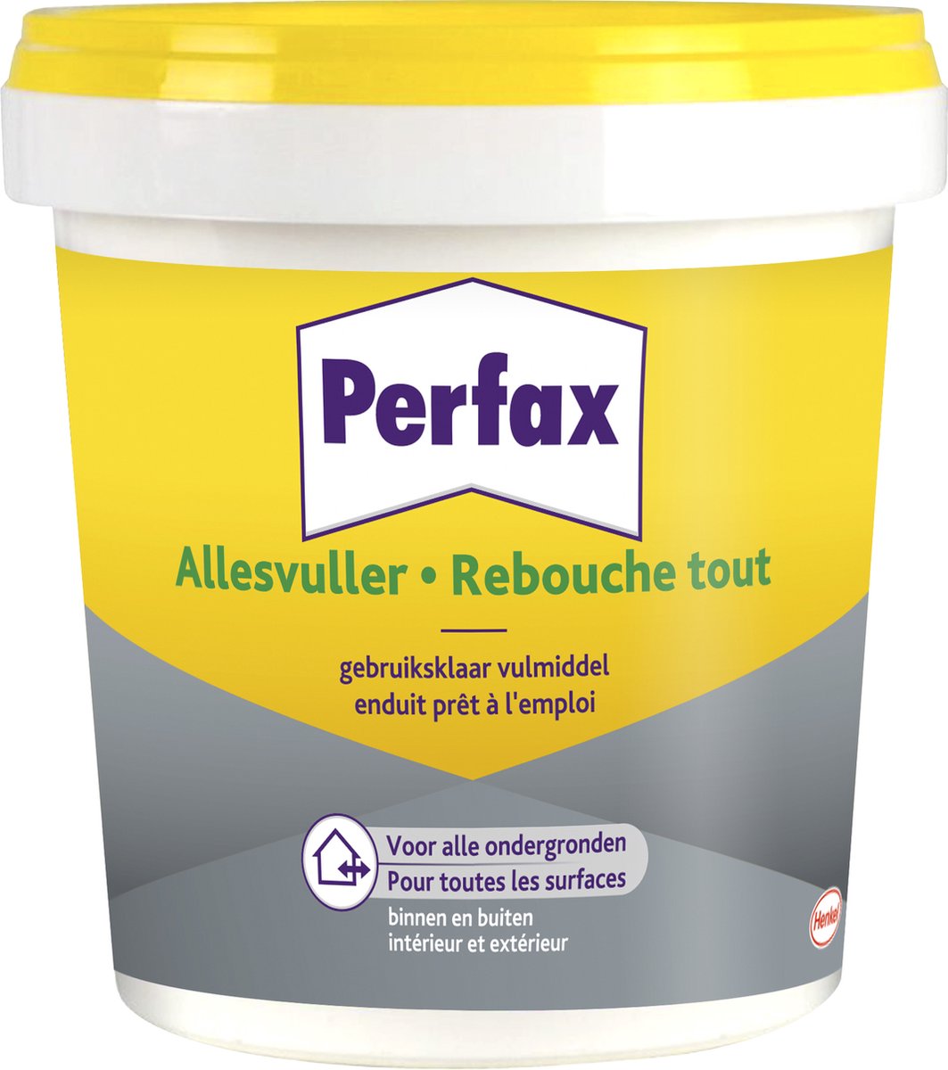 Perfax allesvuller 1 kg bucket | muurvuller flexibel toepasbaar | muurvuller voor eenvoudige renovatie klussen | muurvul renovatiemiddel.