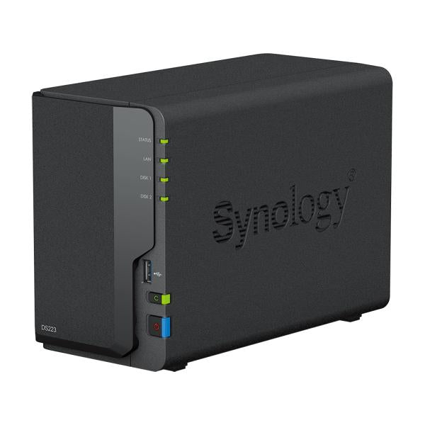 Synology diskstation ds223 nas (zwart, 1x 1gbe lan, 3x usb 3.2 gen 1)