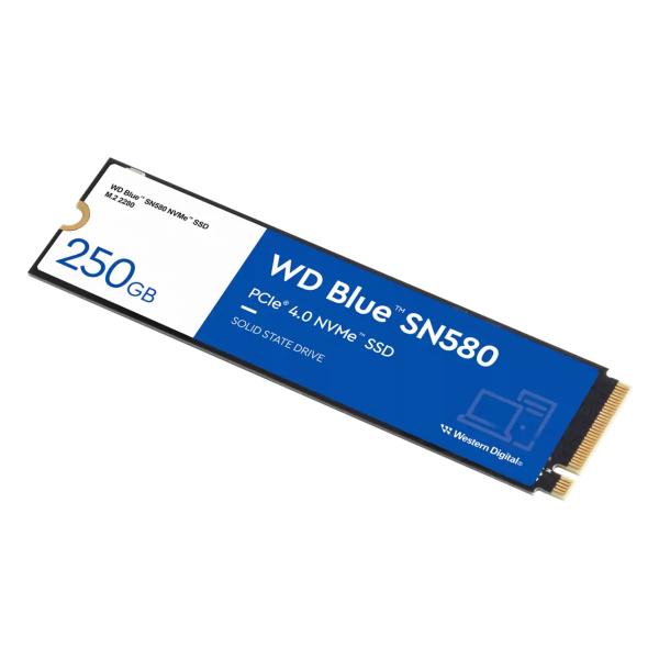 Western Digital WD250G3B0E SN580 WD Blue SSD, 250 GB, M.2 NVME, PCIe Gen 4x4, 4000 MB/s