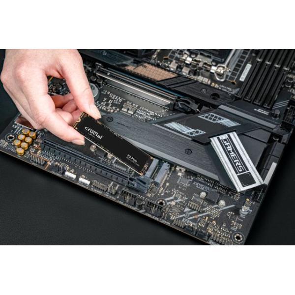 Crucial ct500p3pssd8 ct500p3ps p3 plus ssd, 500gb, m.2 pcie nvme, 3d nand, 4700 1900 mbs