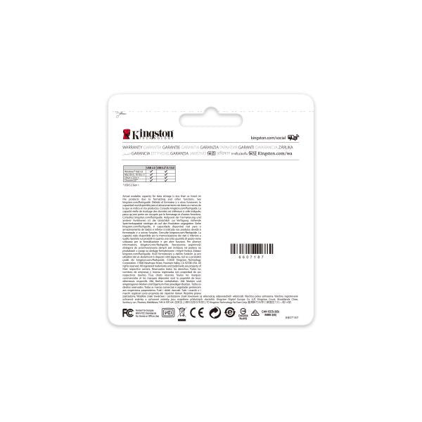 Kingston dtkn 64gb datatraveler kyson, 64 gb, usb 3.2, 200 60 mb s, zonder dop, zilver
