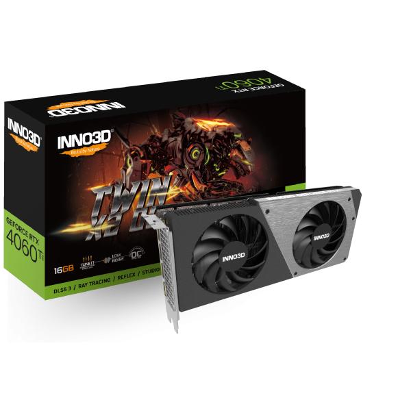 INNO3D INNO3D N406T2-16D6X-178055N GeForce RTX 4060 Ti Twin X2OC, 16 GB GDDR6, 128-bits, 2595, 18 Gbps