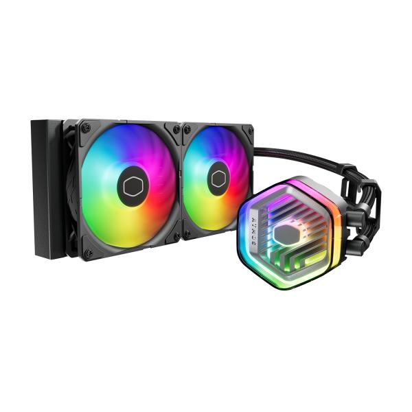 Coolermaster mlx-d24m-a25pz-rw masterliquid 240 atmos argb, 4-pins, 2x 120mm, 690-2500 tpm