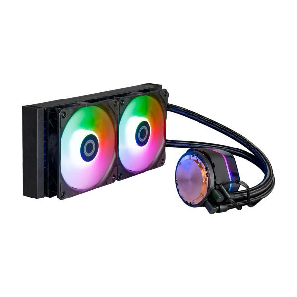 Coolermaster mlx-d24m-a25pz-rw masterliquid 240 atmos argb, 4-pins, 2x 120mm, 690-2500 tpm