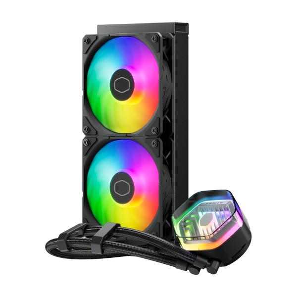 Coolermaster mlx-d24m-a25pz-rw masterliquid 240 atmos argb, 4-pins, 2x 120mm, 690-2500 tpm