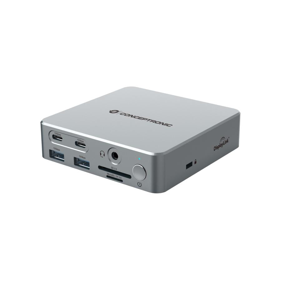 Conceptronic donn25g 15-in-1 displaylink usb 3.2 gen 2 dockingstation, type-c 10 gbps, usb-a x2