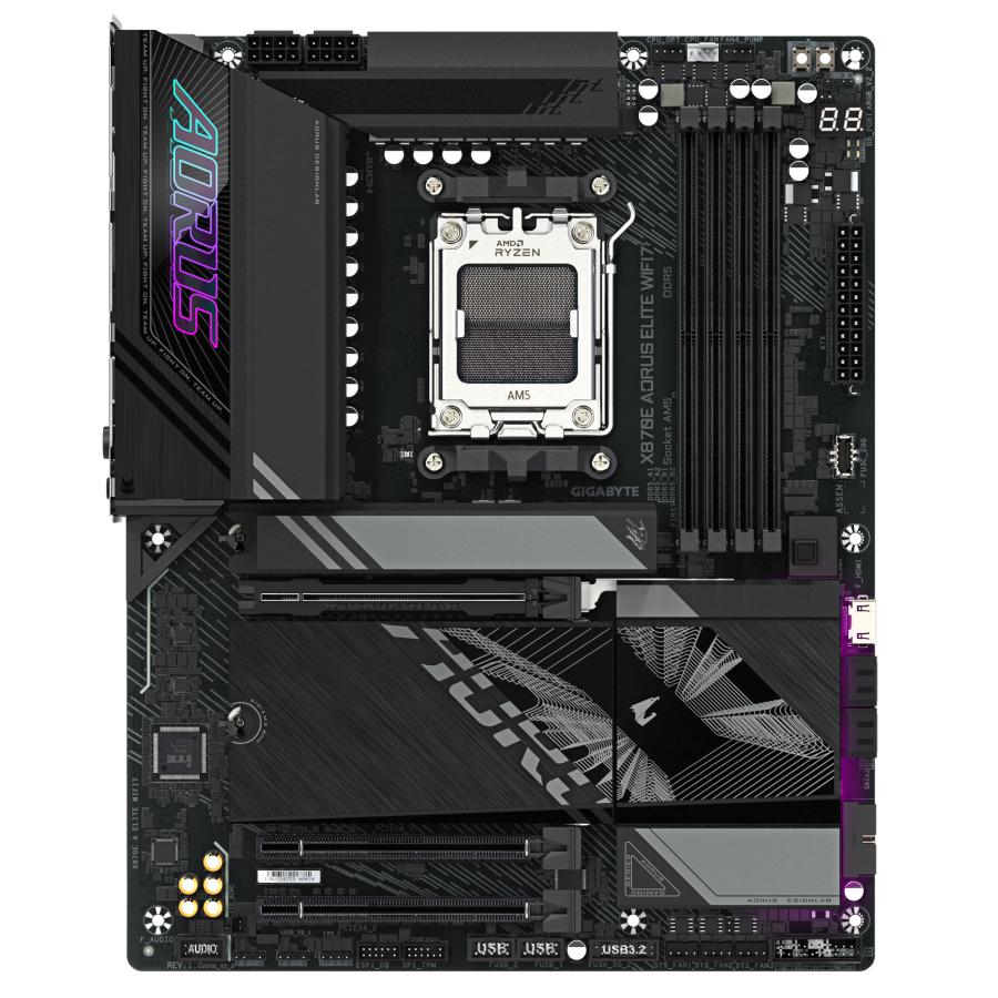 Gigabyte x870e a elite wifi7, atx, amd am5, x870, 4x ddr5, usb4, 2.5 gbe, wi-fi 7, pcie 5.0