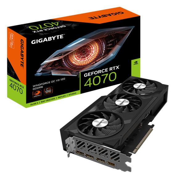GIGABYTE Gigabyte GV-N4070WF3OCV2-12GD GeForce RTX 4070 WINDFORCE OC V2 12G, PCIe4.0, 12 GB, GDDR6, 192 bit
