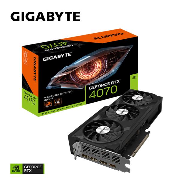 GIGABYTE Gigabyte GV-N4070WF3OCV2-12GD GeForce RTX 4070 WINDFORCE OC V2 12G, PCIe4.0, 12GB, GDDR6,192bit