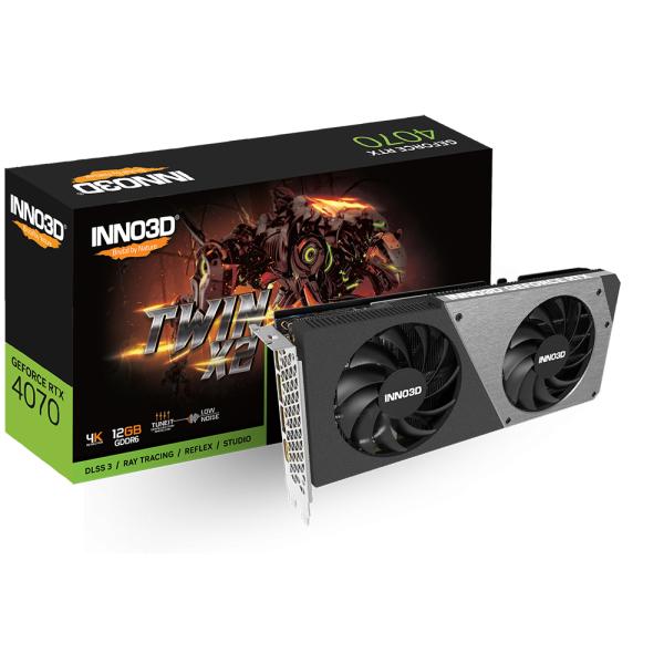 INNO3D INNO3D N40702-12D6-179063N GeForce RTX 4070 GDDR6 Twin X2, 12 GB, GDDR6, 192-bits, 2475 SP, 20 Gbps,