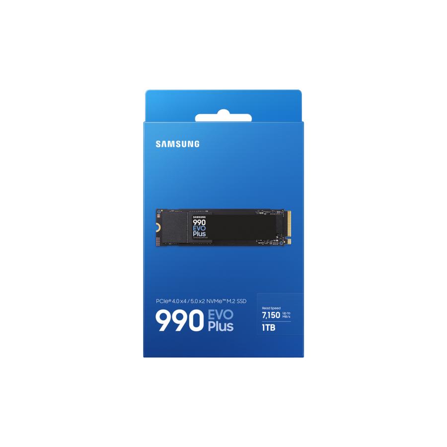 Samsung mz-v9s1t0bw 990 evo plus ssd, 1 tb, m.2, pcie 4.0, 7150 mb s, 1350000 iops, zwart
