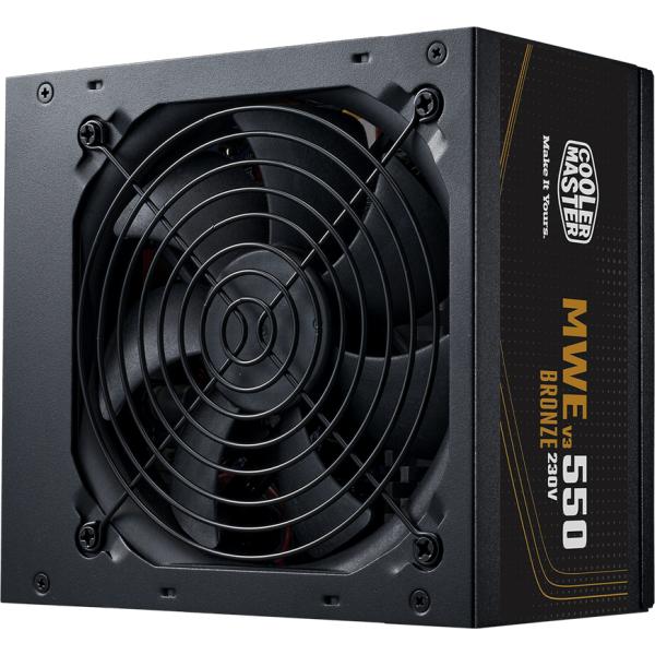 Coolermaster mpe-5501-acabw-3beu mwe bronze v3 voeding, atx, 550w, stille hdb ventilator