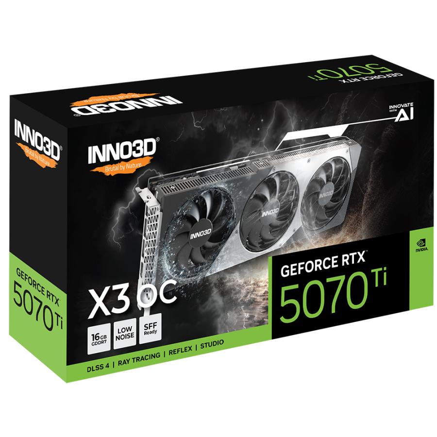 Inno3d n507t3-16d7x-176068n geforce rtx™ 5070 ti x3 oc, atx, 16gb, gddr7, 256-bit, 896 gbs