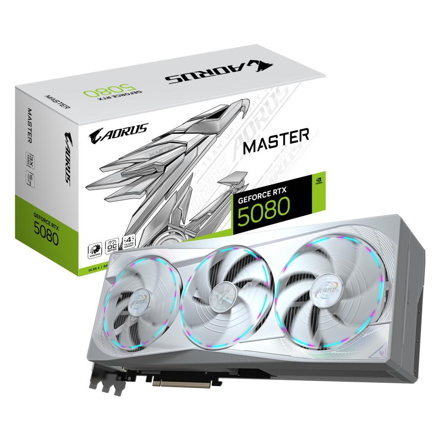 Gigabyte gv-n5080aorusm ice-16gd aorus geforce rtx 5080 master ice 16g, 16gb, gddr7, 256bit