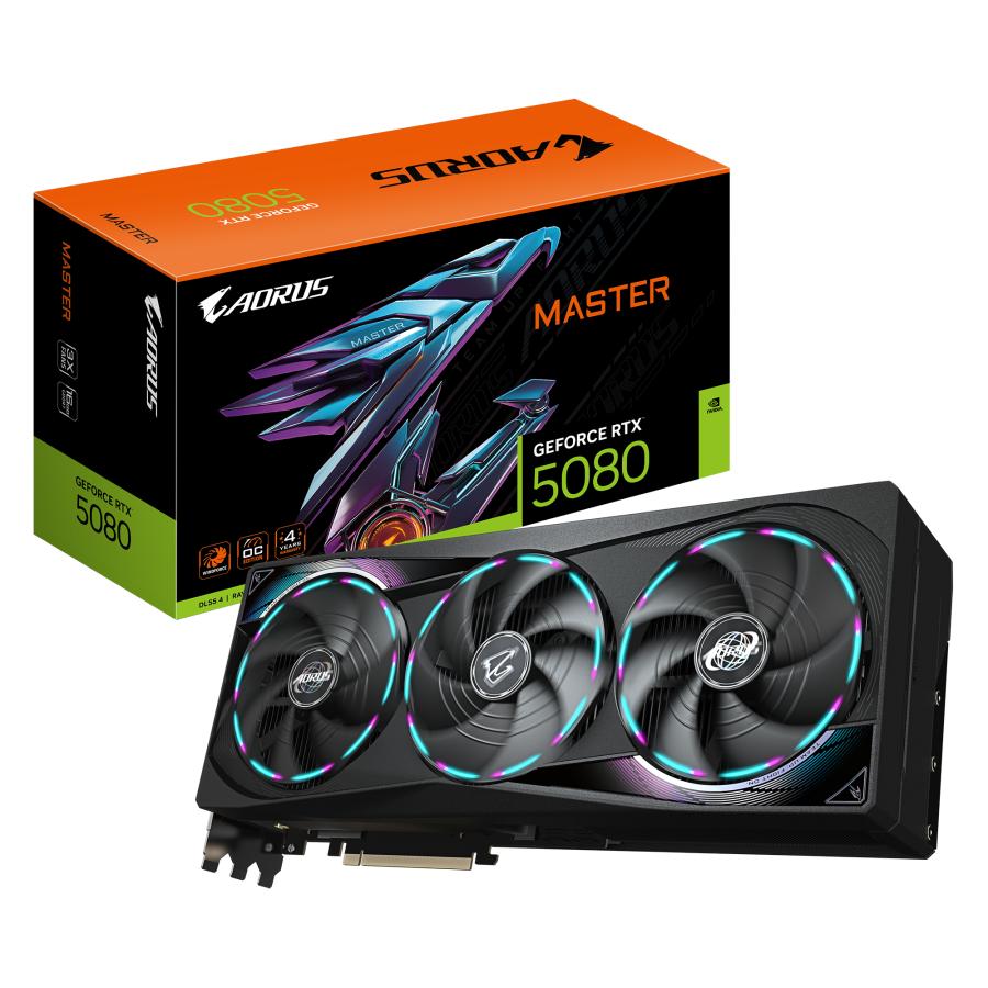 Gigabyte gv-n5080aorus m-16gd aorus geforce rtx 5080 master 16g, 16gb, gddr7, 256bit