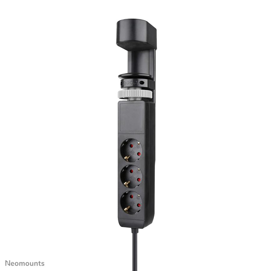 Neomounts ds22-840bl6 bureaucontactdoos met klem en usb-c en usb-a poorten - quick-charge stekkerdoos (zwart)