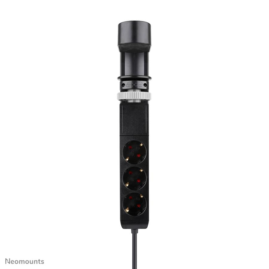 Neomounts ds22-840bl6 bureau-aansluiting met klem, 1,4 m, binnen, type f, kunststof, zwart, stroomlevering