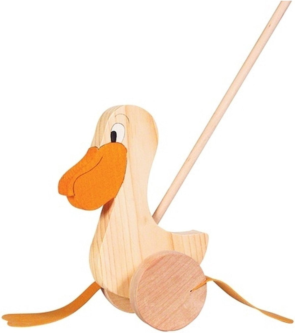 Goki stokroller: pelikaan h21cm, stok l60cm, 1+