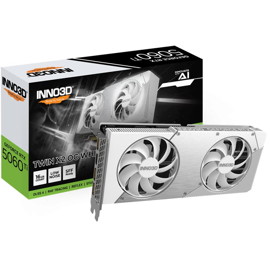 Inno3d n506t2-16d7x-191073w geforce rtx 5060 ti twin x2 oc wit, 16gb, gddr7