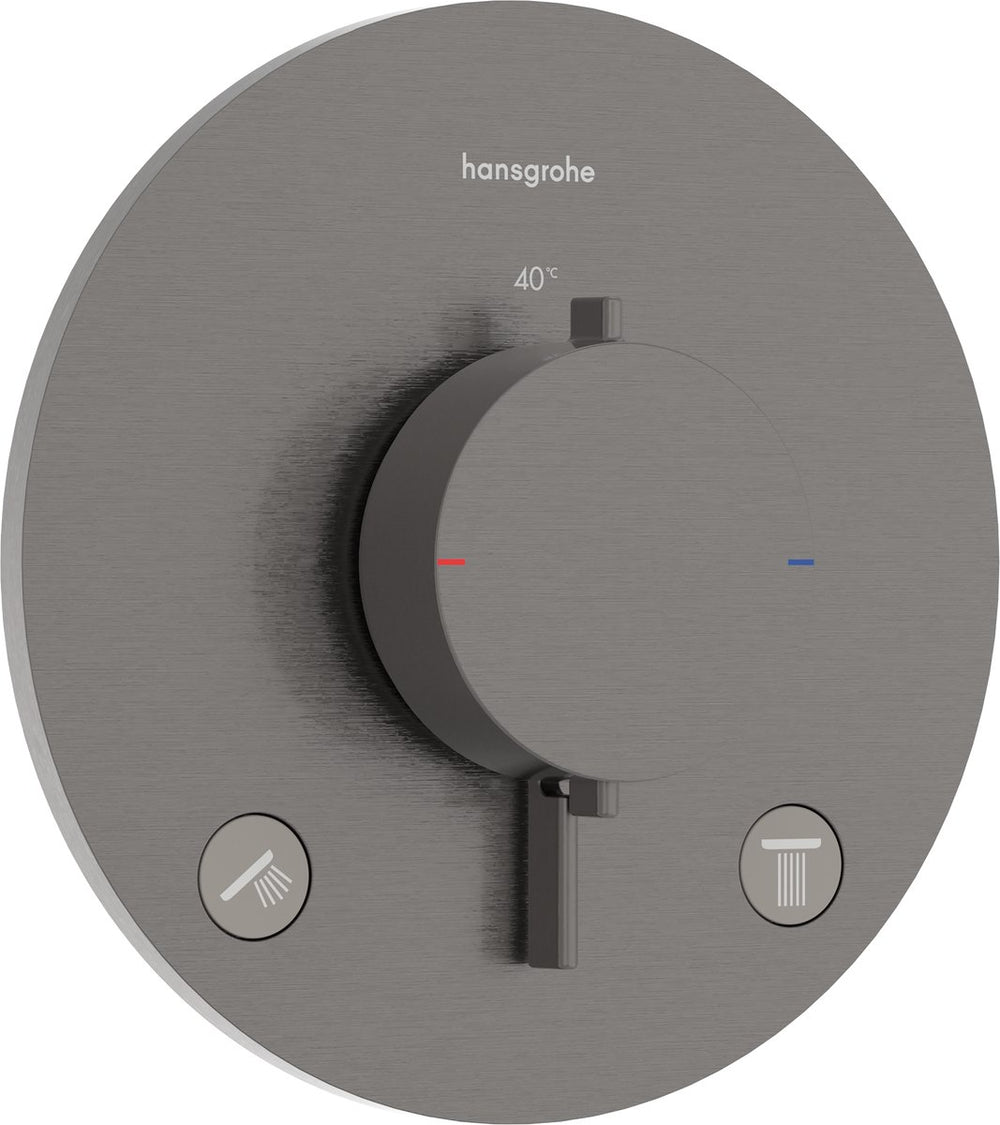 Hansgrohe ecostat comfort s - inbouwthermostaat - ecostat thermostaat - voor 2 functies - brushed black chrome
