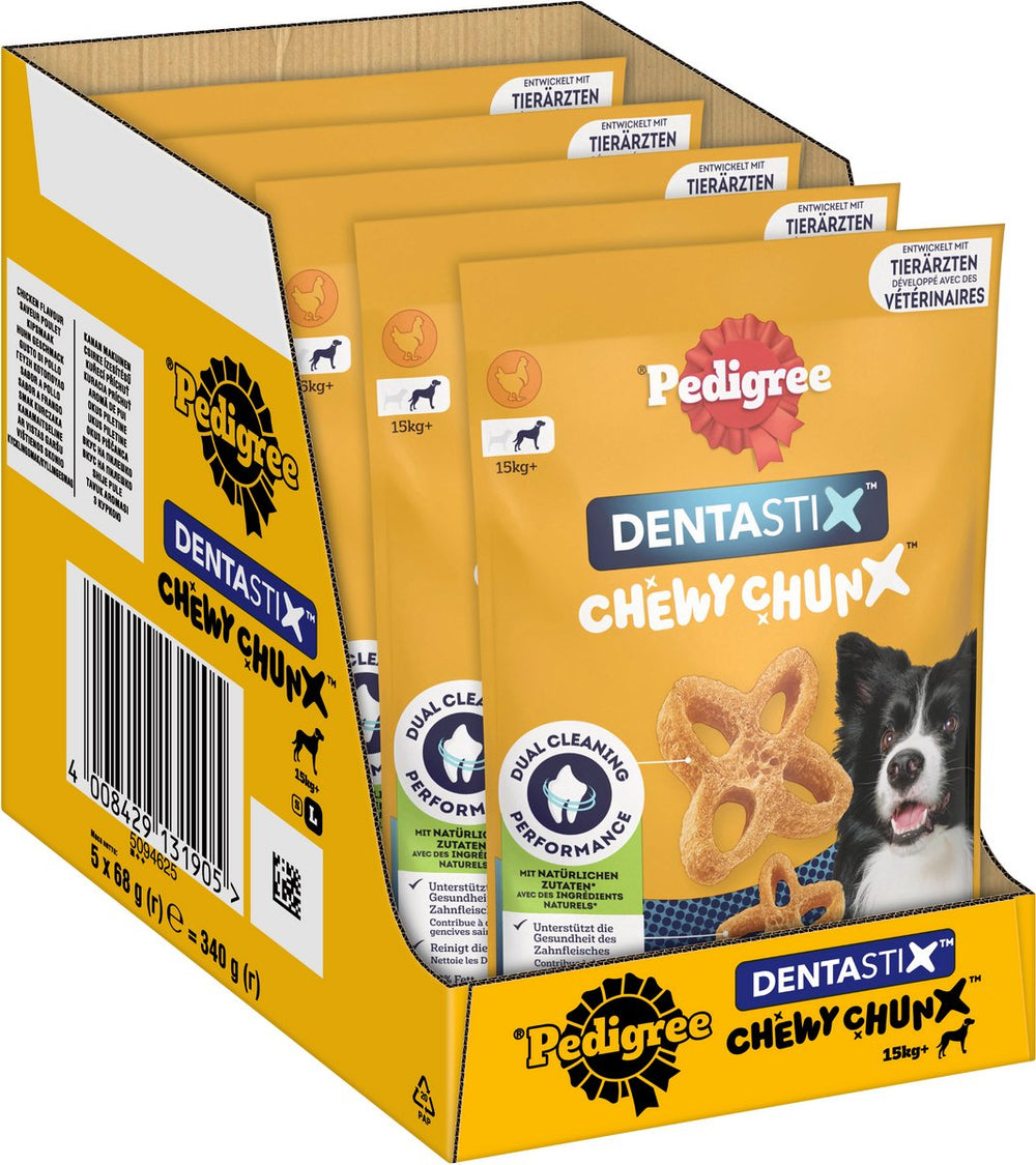 Pedigree hondensnacks - dentastix chewy chunx - maxi - kip - 5x68g