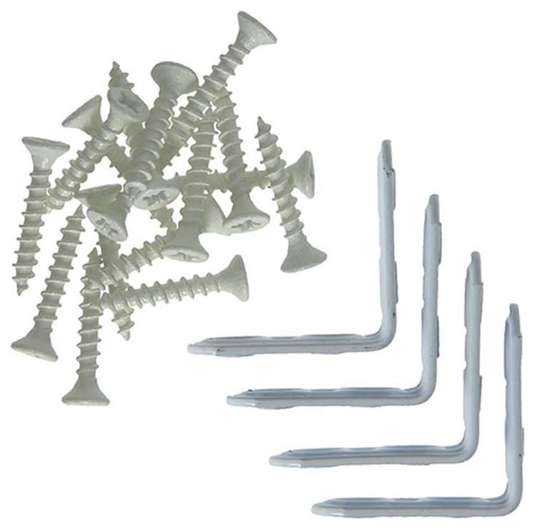 Mack 1013793 - 4 geplooide winkelhaken wit gelakt 30x30mm | 10 stuks
