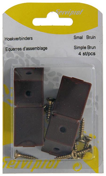 Mack 1013645 - 4 hoekverbinders smal bruin | 5 stuks