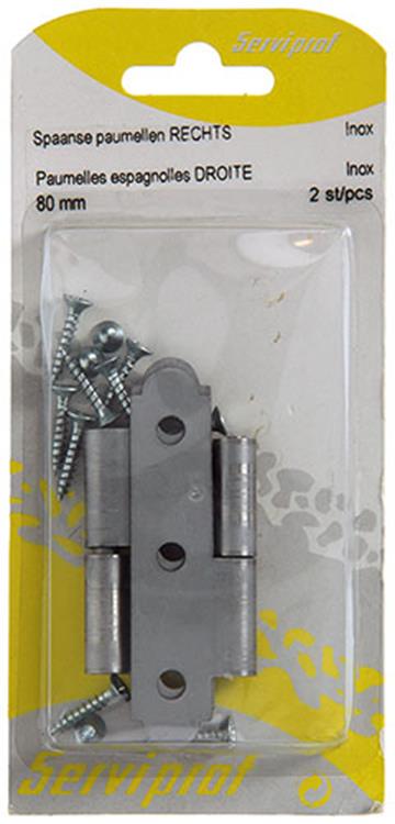 Mack 1013706 - 2 spaanse paumellen rechts inox h 80 - b 45 mm | 5 stuks