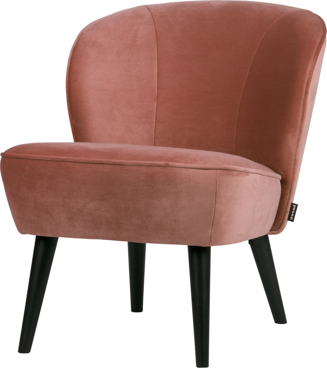 Woood sara fauteuil - velvet - oud roze - 59x71x70