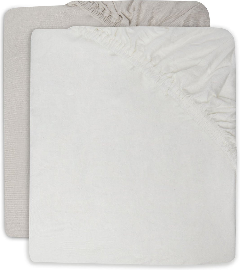 Jollein - baby hoeslaken jersey (ivory nougat) - katoen - hoeslaken wieg - 2 stuks - 60x120cm