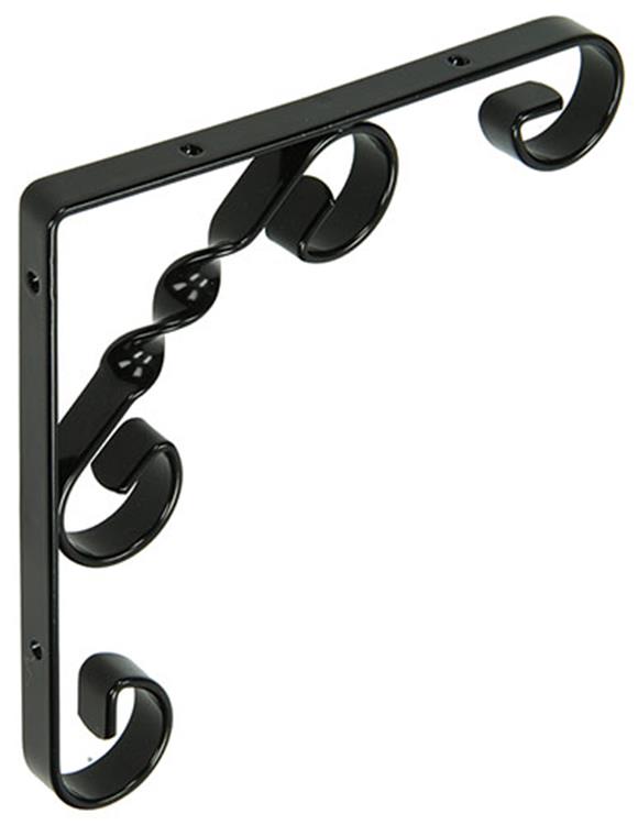 1014756 - rustieke gedraaide konzool zwart 150x150x13mm | 12 stuks