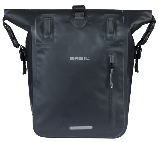 Basil enkele fietstas rivo m tarpaulin mik 12-15l 14 x 25 x 38 cm - zwart