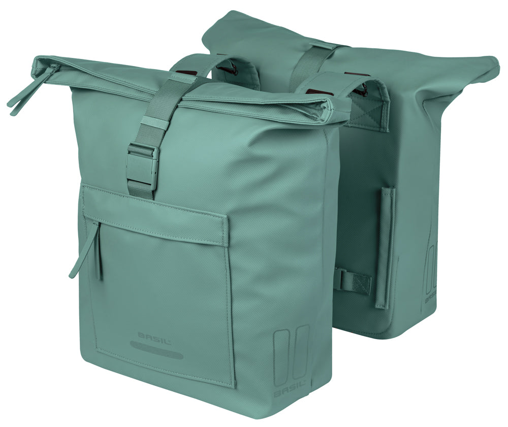 Basil dubbele fietstas brooklyn 41l 14 x 30 x 37 cm - groen